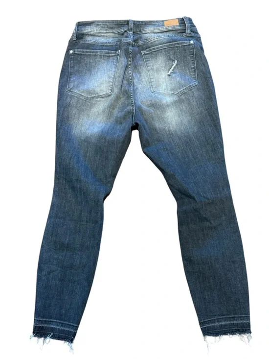 Judy Blue Women’s Size 14W Distressed Gray Skinny Jeans With Raw Edge Hem - Picture 2 of 10
